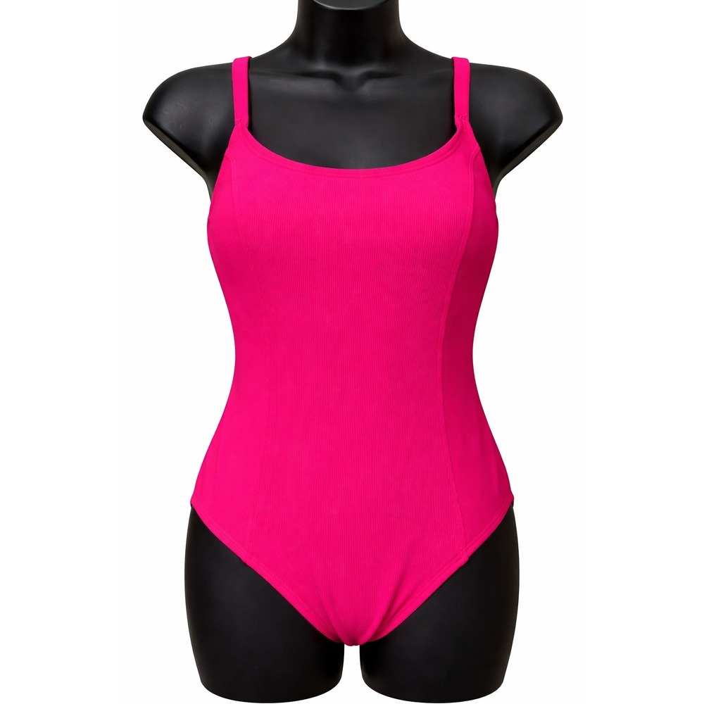Cole Of California Womens One Piece Padded Swimsuit Size‎ 10 Fuchsia Ribbed Knit